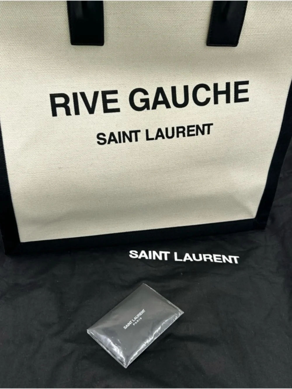 Saint Laurent RIVE GAUCHE canvas/leathertote bag made in Italy NWT